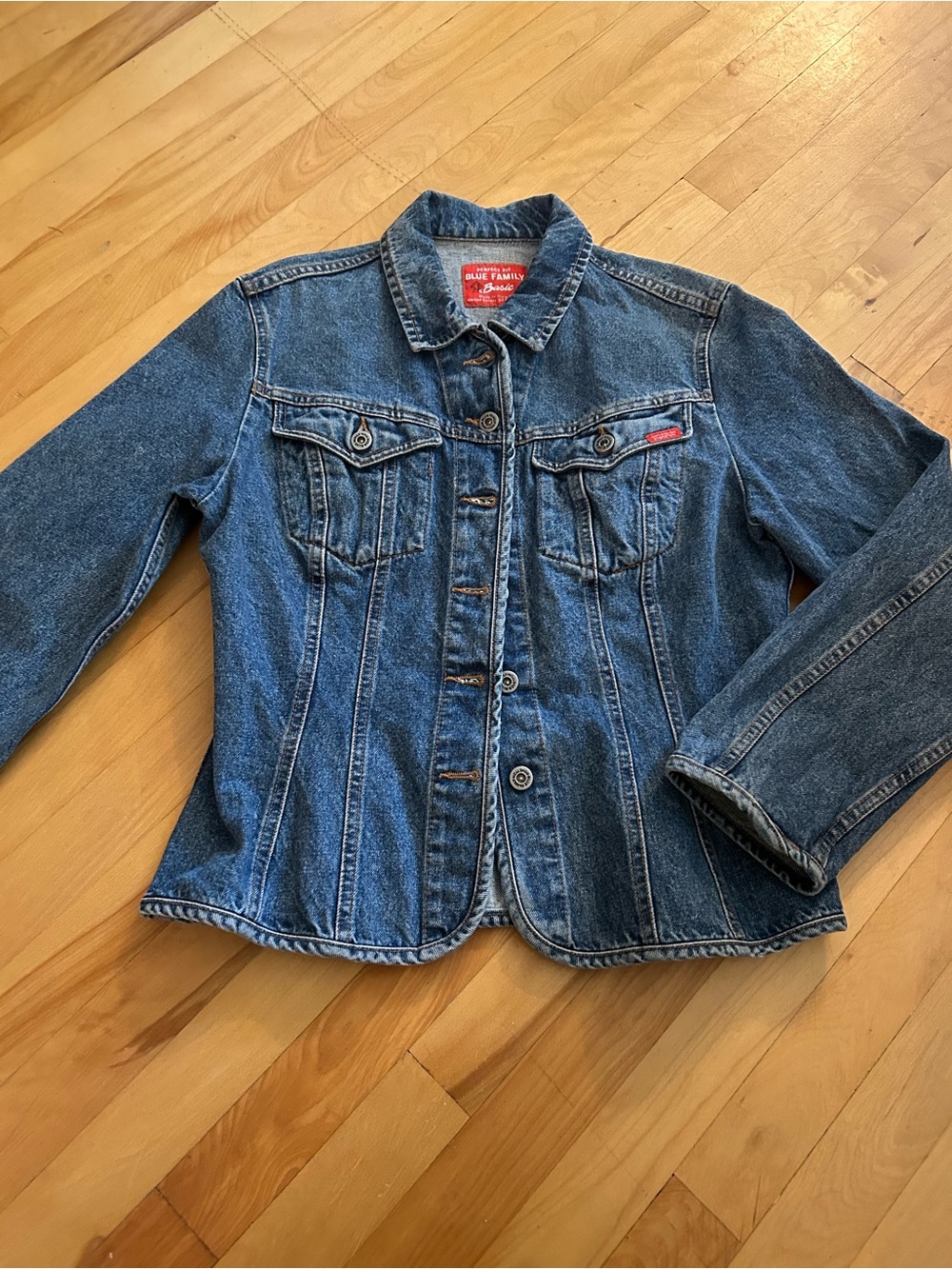Vintage 90s Benetton Blue Family Denim Jacket | Made in Italy | Women’s 44